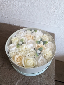 Round White Soap Flowers