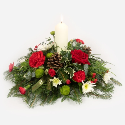 Christmas Florist Choice Candle Arrangement