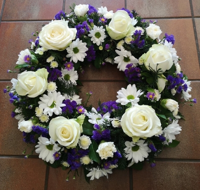 Purple  and White Wreath