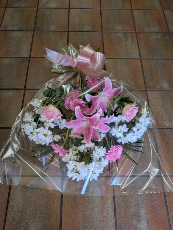 Funeral Flowers in Cellophane