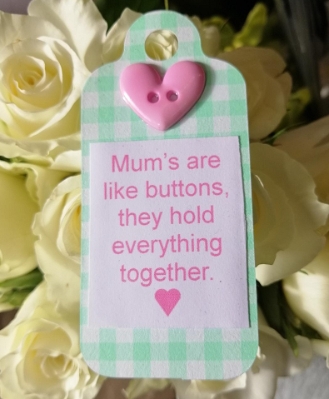 Buttons Mothers Day Handtied