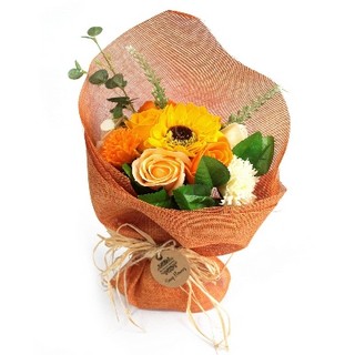 Standing Soap Flower Bouquet   Orange