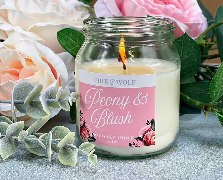Peony and Blush Soy Wax Candle