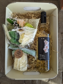 Cream Soap Flowers and Wine