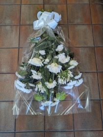 Funeral Flowers in Cellophane