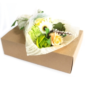 Green Boxed Soap Flower Bouquet