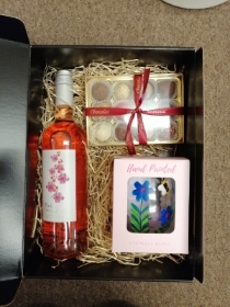 Luxe Wine, Chocolates and Handpainted Glass