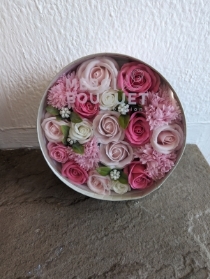Round Pink Soap Flowers