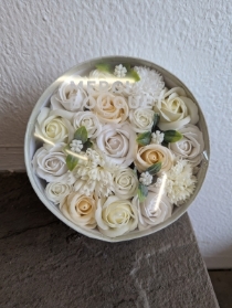 Round White Soap Flowers