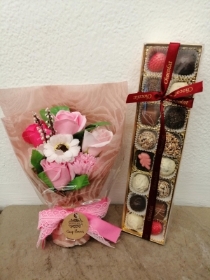 Soap Flowers with Chocolates