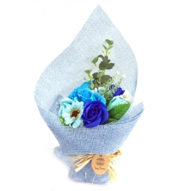Standing Soap Flower Bouquet Blue
