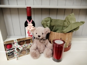 Wine, Teddy, Chocs and Candles